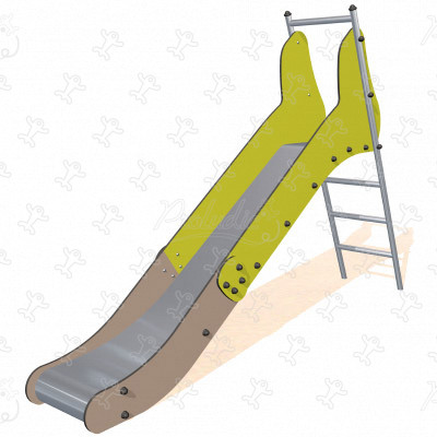 Scivolo verde medio J1010 aree giochi giochi classici scivoli immagine 3d