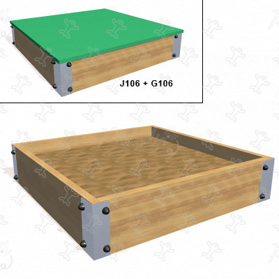 Sabbiera quadrata J106 aree giochi giochi educativi e sensoriali giochi di sabbia immagine 3d