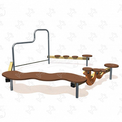 Circuito del funambolo J16 aree giochi giochi di equilibrio & di arrampicata percorsi immagine 3d