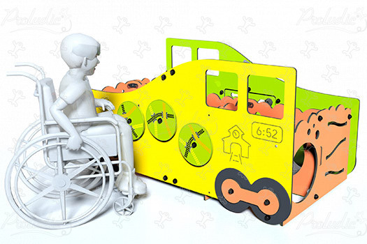 Vagone labirinto inclusivo J2694 aree giochi giochi a tema city immagine 3d