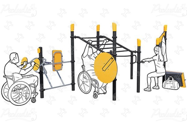 Stazione ludico-sportiva inclusiva J37101® sport e fitness acti’fun acti’fit immagine 3d