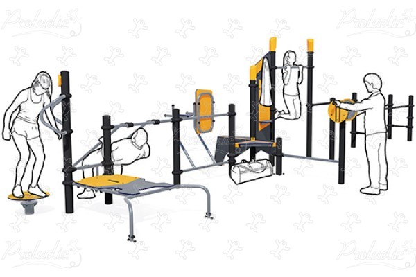 Stazione ludico-sportiva multigenerazionale J37102® sport e fitness acti’fun acti’fit immagine 3d