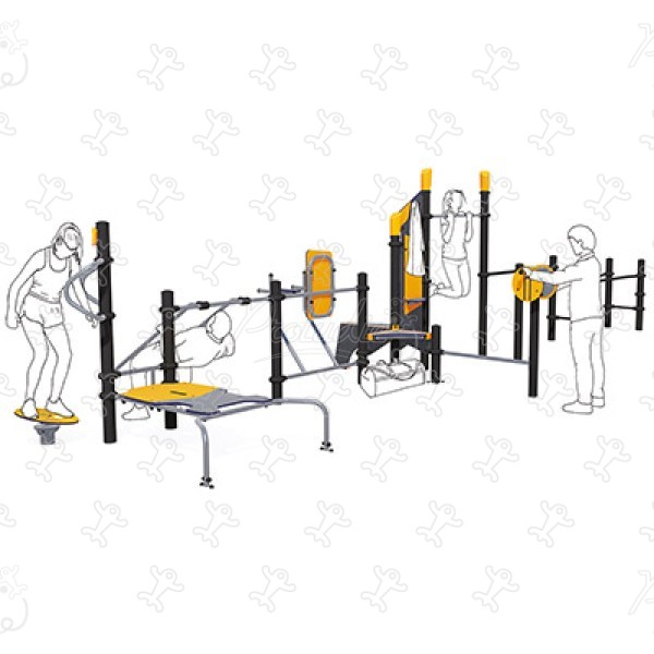 Stazione ludico-sportiva multigenerazionale J37102® sport e fitness acti’fun acti’fit immagine 3d