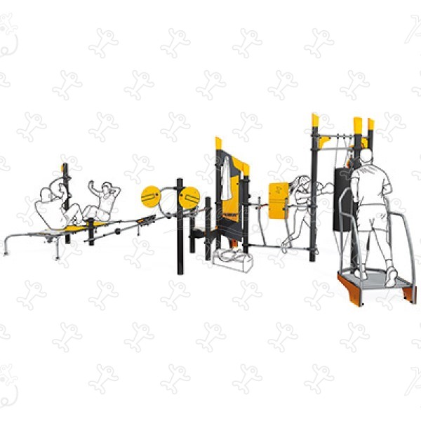 Stazione ludico-sportiva completa J37103® sport e fitness acti’fun acti’fit immagine 3d