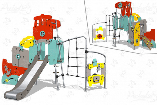 Paesino di pescatori J4060 aree giochi giochi a tema city immagine 3d