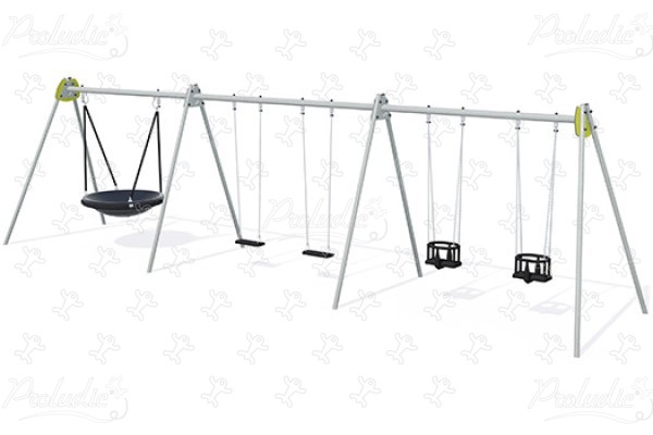 Cestone, 2 tavolette, 2 cestelli J446 aree giochi giochi classici altalene immagine 3d