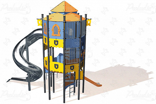 Torre ottagonale J4701 aree giochi giochi a tema medieval immagine 3d