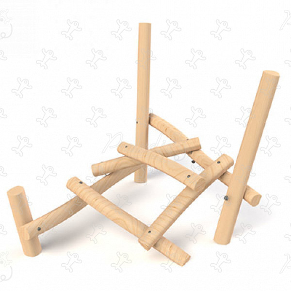 Mikado S J49156 aree giochi giochi in legno naturale sostenibile percorsi e arrampicata immagine 3d