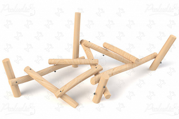 Mikado L J49157 aree giochi giochi in legno naturale sostenibile percorsi e arrampicata immagine 3d