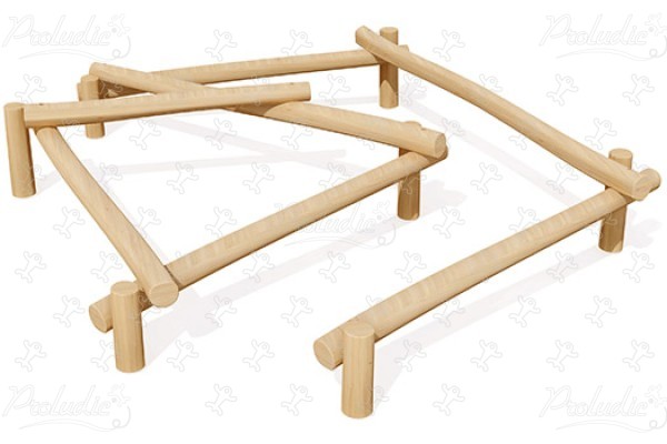 Mikado M J49169 aree giochi giochi in legno naturale sostenibile percorsi e arrampicata immagine 3d