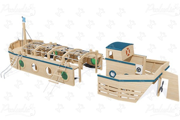 Chiatta J49171® aree giochi giochi in legno naturale sostenibile flotta marina immagine 3d
