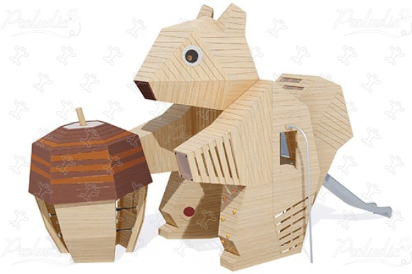 Scoiattolo J49196® aree giochi giochi in legno naturale sostenibile animali immagine 3d