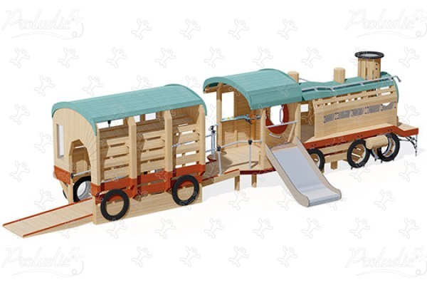 Treno J49197® aree giochi giochi in legno naturale sostenibile trasporti immagine 3d