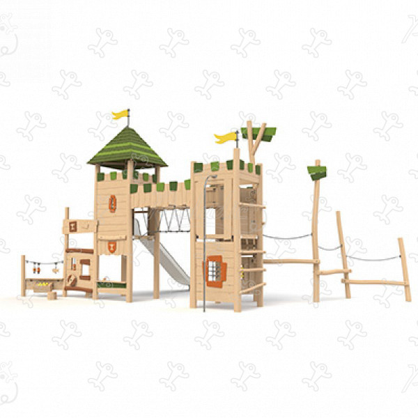 Muro perimetrale J49209® aree giochi giochi in legno naturale sostenibile origin’ immagine 3d