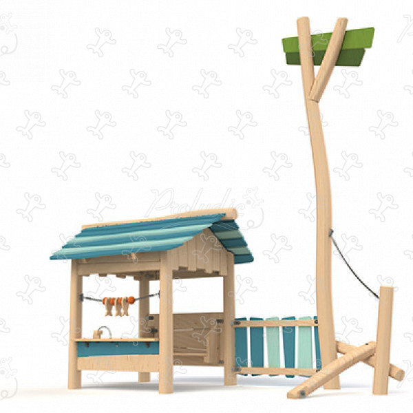 Capanna sulla spiaggia J49307® aree giochi giochi in legno naturale sostenibile strutture multifunzione immagine 3d