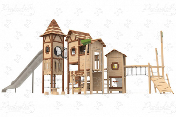 Il villaggio J49400® aree giochi giochi in legno naturale sostenibile origin’ immagine 3d