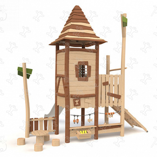 Rifugio dei cacciatori J49406® aree giochi giochi in legno naturale sostenibile origin’ immagine 3d