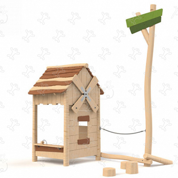 Mulino a vento J49407® aree giochi giochi in legno naturale sostenibile origin’ immagine 3d
