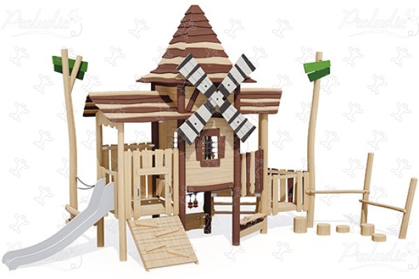 Villaggio dei mulini a vento J49408® aree giochi giochi in legno naturale sostenibile origin’ immagine 3d