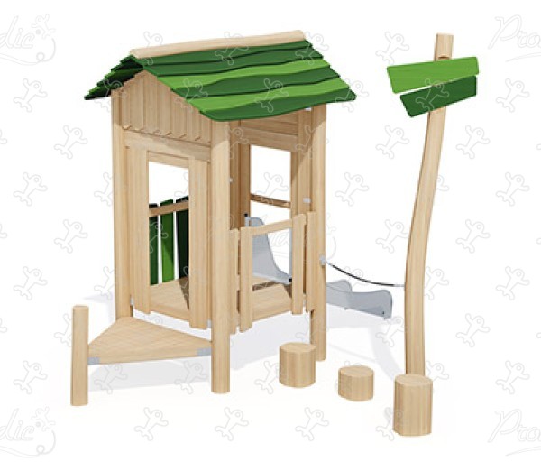 Capannetta J49412® aree giochi giochi in legno naturale sostenibile origin’ immagine 3d