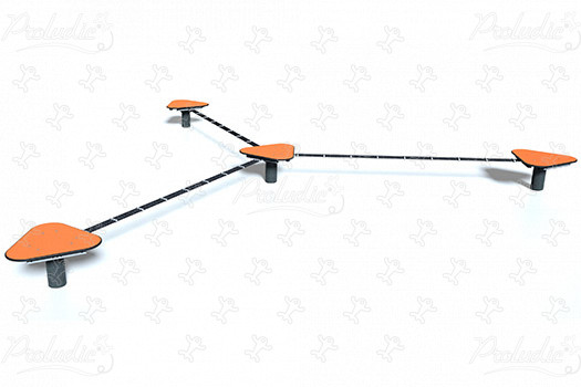 Tripla Slackline J5401-M aree giochi giochi di equilibrio & di arrampicata percorsi immagine 3d