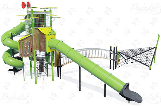 Torre con estensione struttura di arrampicata J56105 aree giochi giochi multifunzione kanopé immagine 3d