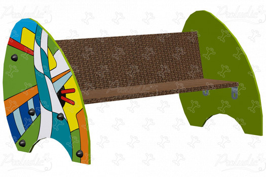 Panchina dei bambini J608-GG aree giochi grafic games finitura grafic immagine 3d