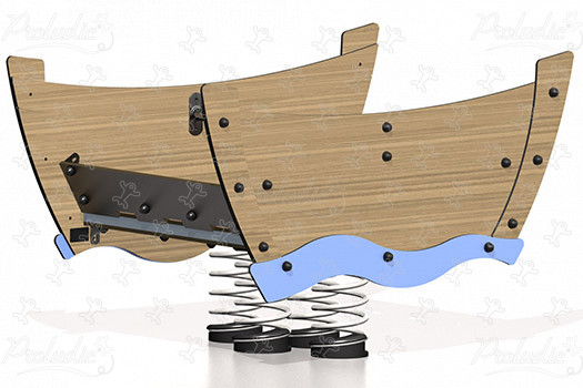 La zattera J859 aree giochi giochi dinamici giochi a molla immagine 3d