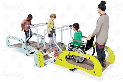 Il gioco a molla inclusivo J987® aree giochi giochi dinamici giochi a molla immagine 3d