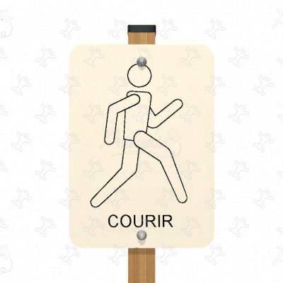 Cartello Correre Legno JPS04 sport e fitness acti’fun percorso fitness immagine 3d