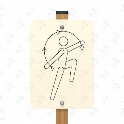 Cartello riscaldamento Ginocchia al petto Legno JPS07 sport e fitness acti’fun percorso fitness immagine 3d