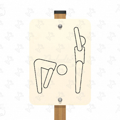 Cartello riscaldamento Flessioni busto Legno JPS08 sport e fitness acti’fun percorso fitness immagine 3d