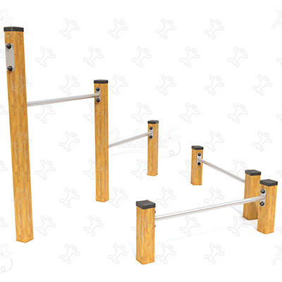 Senior Timber Push-up Bars JPS18-S sport e fitness acti’fun percorso fitness immagine 3d