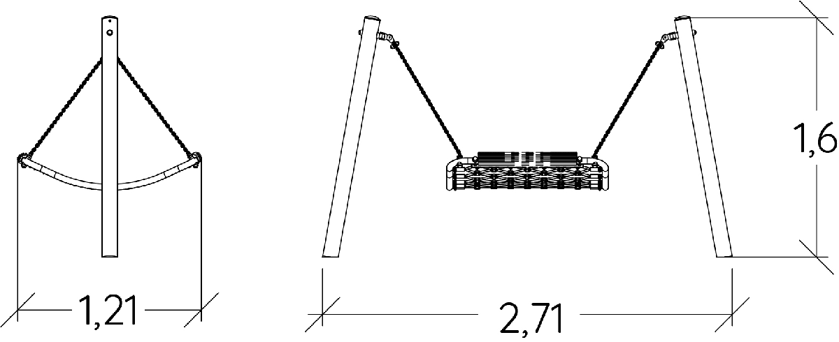 Intreccio Baby J443® aree giochi giochi classici altalene immagine vista laterale
