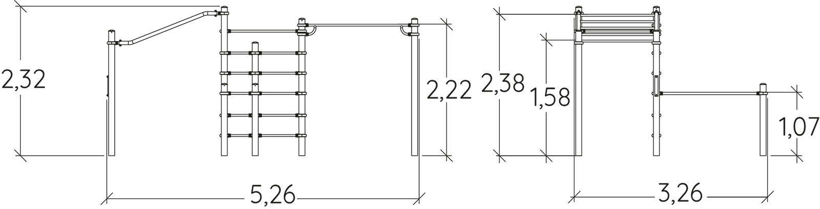 Combinazione compatta J5216® sport e fitness acti’fun acti’street immagine vista laterale