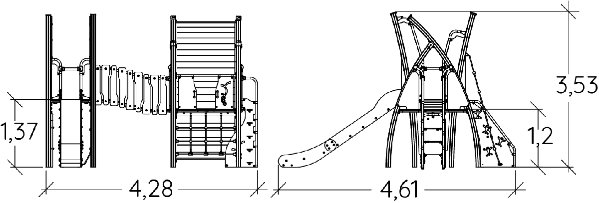 J5604 aree giochi giochi multifunzione kanopé immagine vista laterale