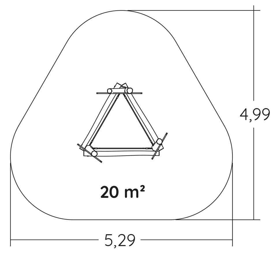 Percorso tra gli alberi J49143® aree giochi giochi in legno naturale sostenibile percorsi e arrampicata immagine vista dall'alto