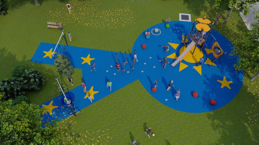 Parco giochi i “Giganti dello Spazio” realizzato a Bergamo